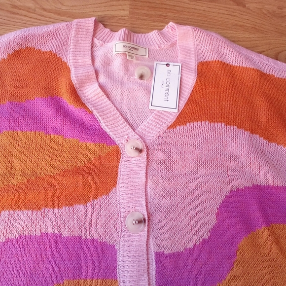 NFS ladies cardigan sweater, pinks, oranges sz M, Lg - Picture 3 of 7